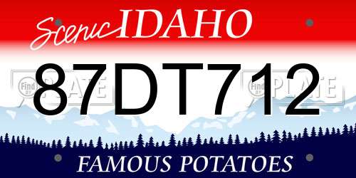 87DT712 Idaho License Plate