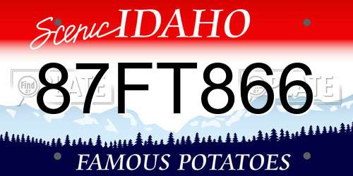 87FT866 Idaho License Plate