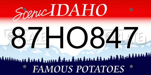 87HO847 Idaho License Plate