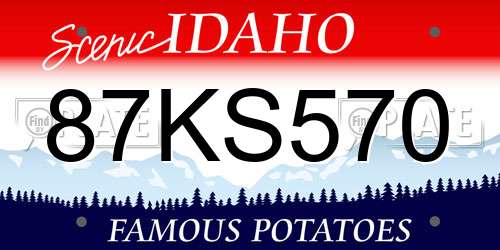 87KS570 Idaho License Plate