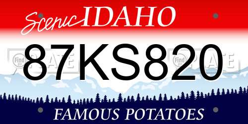 87KS820 Idaho License Plate