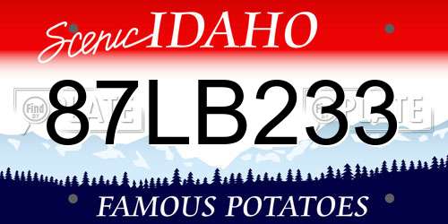 87LB233 Idaho License Plate