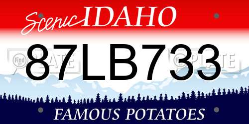 87LB733 Idaho License Plate