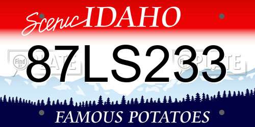 87LS233 Idaho License Plate