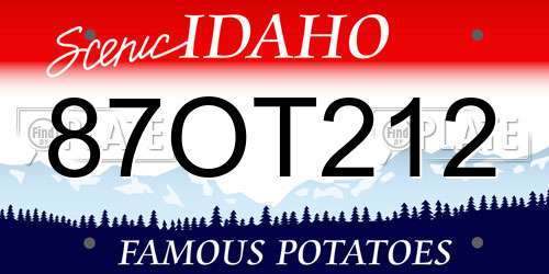 87OT212 Idaho License Plate