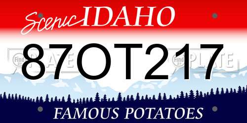 87OT217 Idaho License Plate