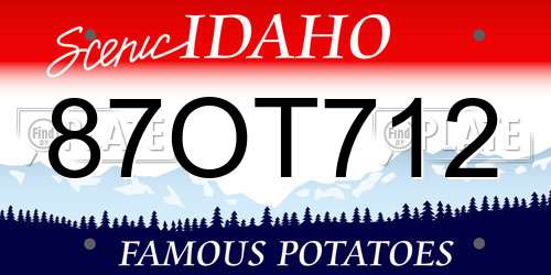 87OT712 Idaho License Plate