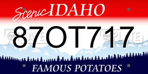 87OT717 Idaho License Plate