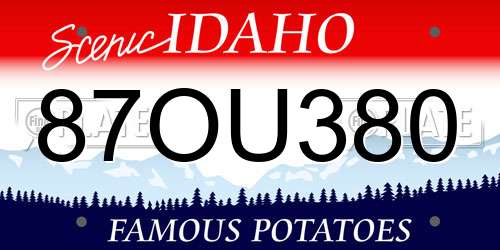 87OU380 Idaho License Plate