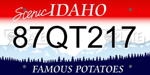 87QT217 Idaho License Plate