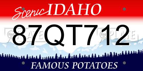 87QT712 Idaho License Plate