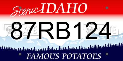 87RB124 Idaho License Plate