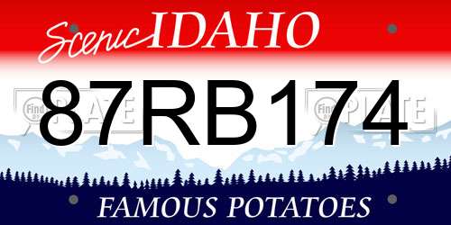 87RB174 Idaho License Plate