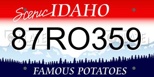 87RO359 Idaho License Plate