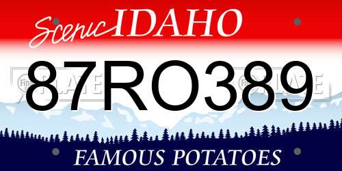 87RO389 Idaho License Plate