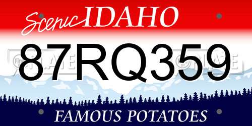 87RQ359 Idaho License Plate