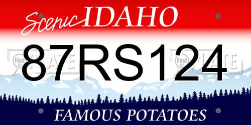 87RS124 Idaho License Plate