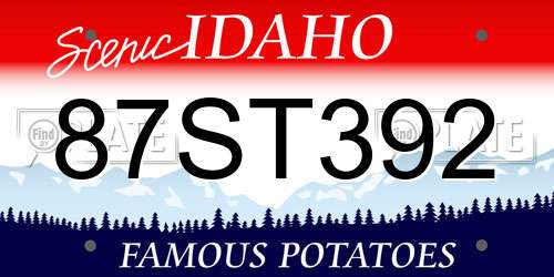 87ST392 Idaho License Plate