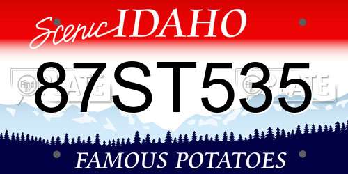 87ST535 Idaho License Plate