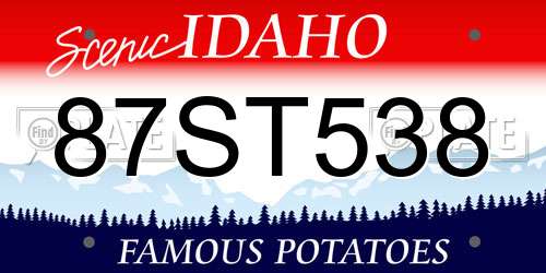 87ST538 Idaho License Plate