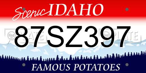 87SZ397 Idaho License Plate