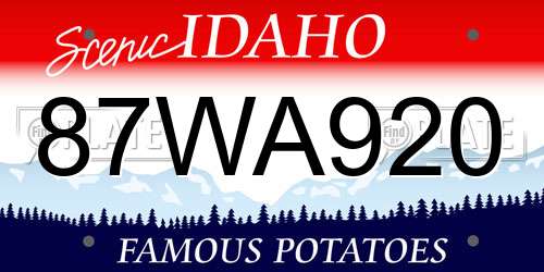 87WA920 Idaho License Plate