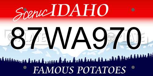 87WA970 Idaho License Plate