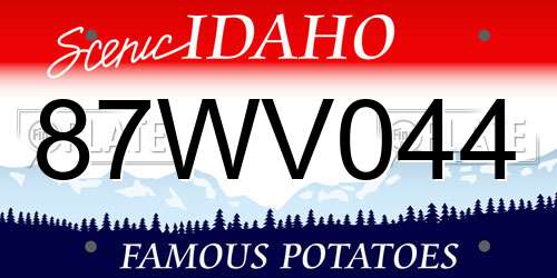 87WV044 Idaho License Plate