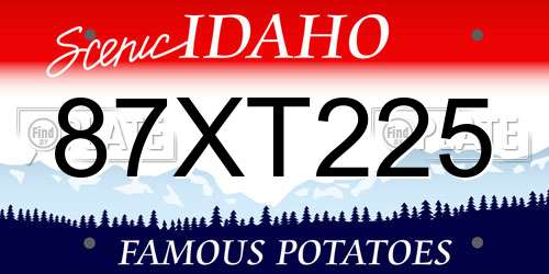 87XT225 Idaho License Plate