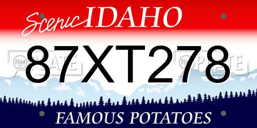 87XT278 Idaho License Plate