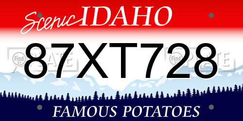 87XT728 Idaho License Plate