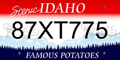 87XT775 Idaho License Plate