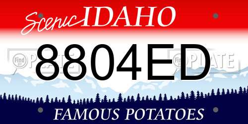 8804ED Idaho License Plate