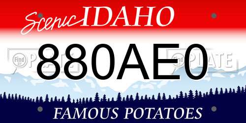 880AE0 Idaho License Plate