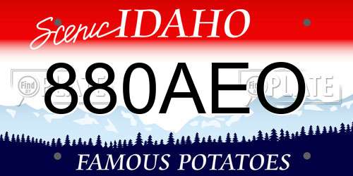 880AEO Idaho License Plate