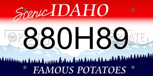880H89 Idaho License Plate