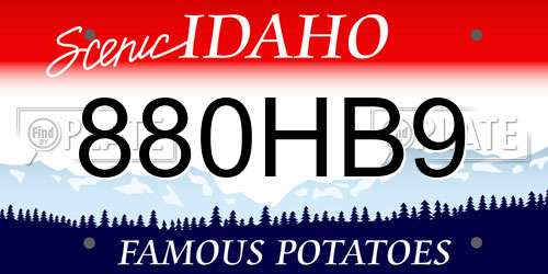 880HB9 Idaho License Plate
