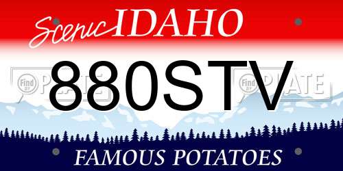 880STV Idaho License Plate
