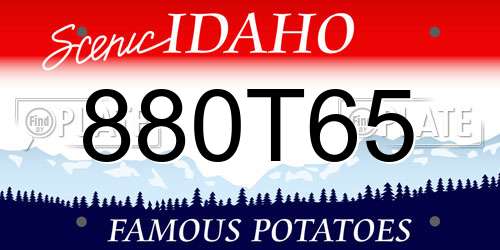 880T65 Idaho License Plate
