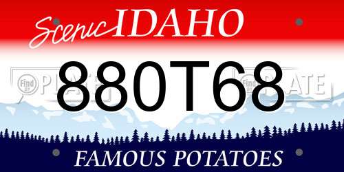 880T68 Idaho License Plate