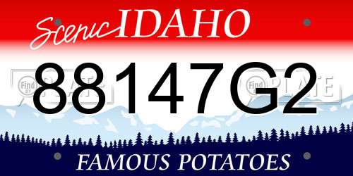 88147G2 Idaho License Plate