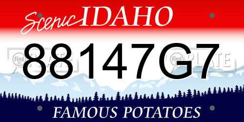 88147G7 Idaho License Plate