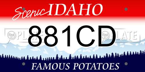 881CD Idaho License Plate