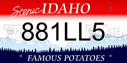 881LL5 Idaho License Plate