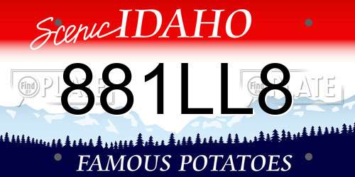 881LL8 Idaho License Plate