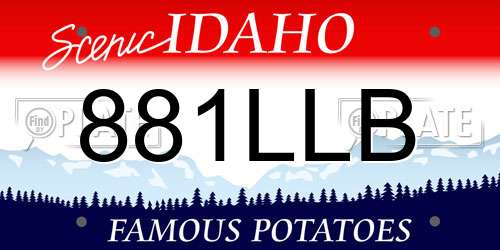 881LLB Idaho License Plate