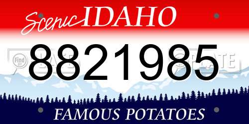 8821985 Idaho License Plate