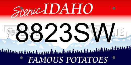 8823SW Idaho License Plate