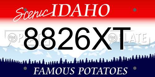 8826XT Idaho License Plate