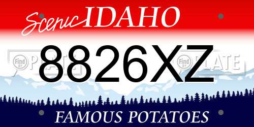 8826XZ Idaho License Plate